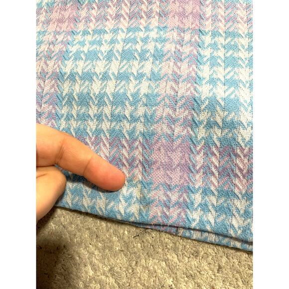 VTG Bonwit Teller 50s 60s Plaid Dress Womens Size Small Cap Sleeves Blue Purple - Picture 10 of 14